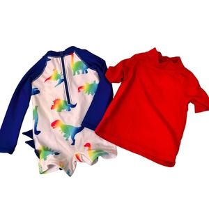 Wave Zone & Circo Baby Shark Boys sz. 12 month. bathing suit, red shirt 0290